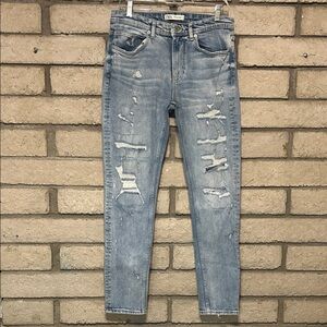 ZARA Light Blue Distressed Skinny Jeans